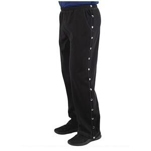 Renova Medical Recovery Easy On/Off Sweat Pants Men's Sz L Black with Side Snaps